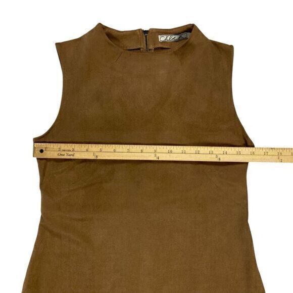Chloe K Faux Suede Dress Womens Sz L Soft Rear Zip Western Business Career Mini - Picture 9 of 14